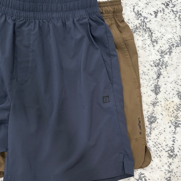 Men's Layer 8 Navy and Tan Shorts - Picture 2 of 8